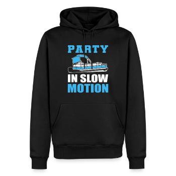 Party In Slow Motion Kapitän - Männer Premium Bio Hoodie - Schwarz - Vorne - Nico (187cm)
