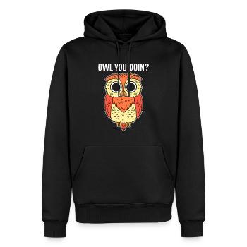 Eulen Wortspiele Lizenzierter Rehabilitator - Männer Premium Bio Hoodie - Schwarz - Vorne - Nico (187cm)