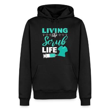 Living The Scrub Life Arzt - Männer Premium Bio Hoodie - Schwarz - Vorne - Nico (187cm)