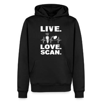 Live Love Scan Röntgentechniker - Männer Premium Bio Hoodie - Schwarz - Vorne - Nico (187cm)