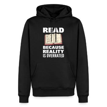 Buchliebhaber Bücherwurm Lesen - Männer Premium Bio Hoodie - Schwarz - Vorne - Nico (187cm)