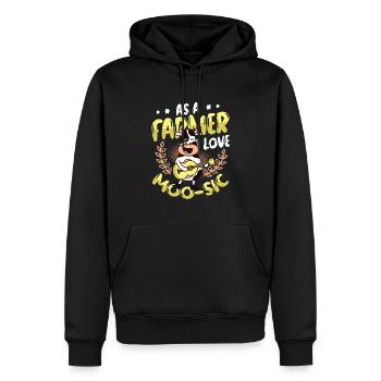 Als Landwirt Liebe Ich Moo-sic, Funny Farmer - Männer Premium Bio Hoodie - Schwarz - Vorne - Nico (187cm)