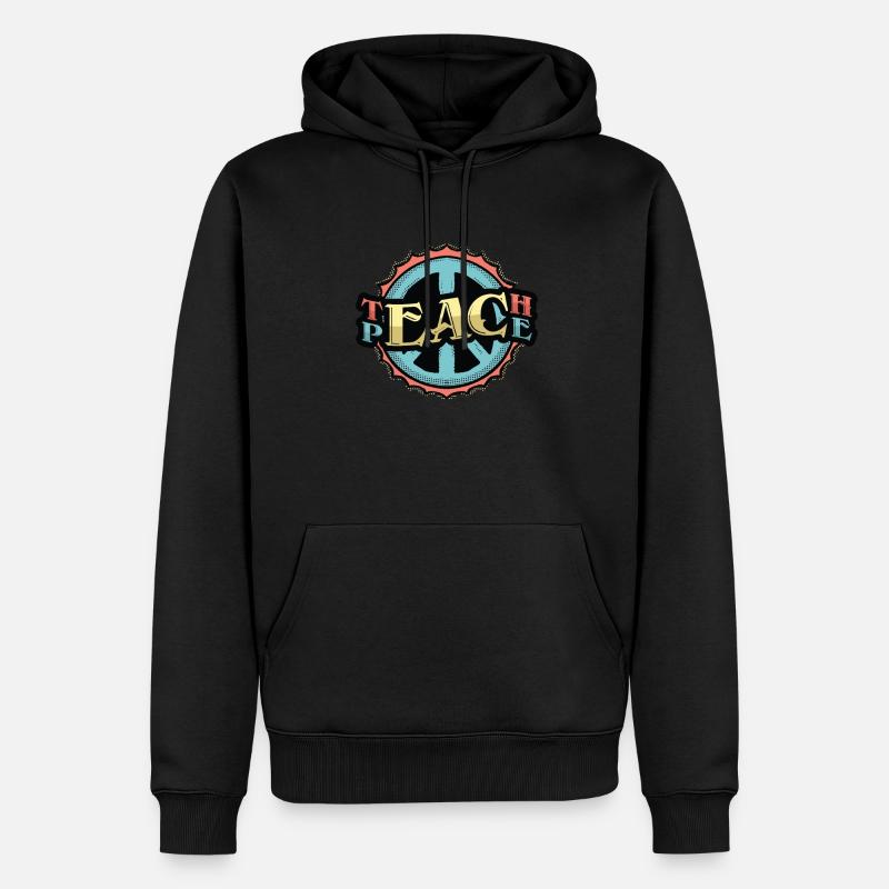 Frieden Lehren - Männer Premium Bio Hoodie - Schwarz