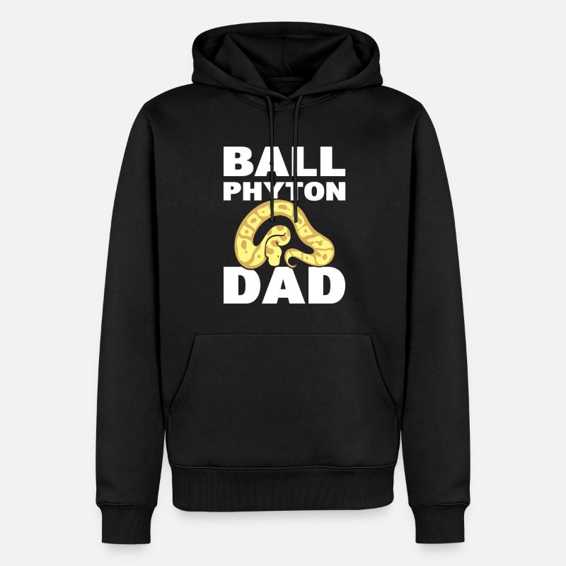 Ball Python Dad Serpentologe - Männer Premium Bio Hoodie - Schwarz
