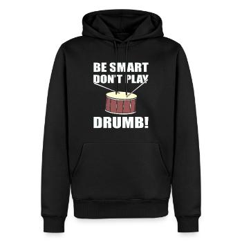 Schlagzeuger Wortspiele Drum Player - Männer Premium Bio Hoodie - Schwarz - Vorne - Nico (187cm)