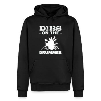 Dibs On The Drummer Schlagzeuger - Männer Premium Bio Hoodie - Schwarz - Vorne - Nico (187cm)