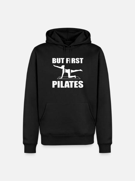But First, Pilates - Männer Premium Bio Hoodie - Schwarz