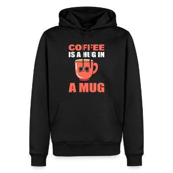 Coffee Is A Hug In A Mug Kaffee Fan - Männer Premium Bio Hoodie - Schwarz - Vorne - Nico (187cm)