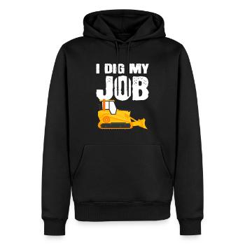 Lustiger Anbieter schwerer Geräte Bauarbeiter - Männer Premium Bio Hoodie - Schwarz - Vorne - Nico (187cm)