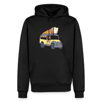 Rosa Eiswagen Eiscreme Scooper - Männer Premium Bio Hoodie - Schwarz - Vorne - Nico (187cm)