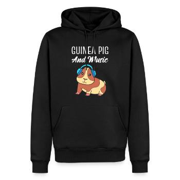 Meerschweinchen Musik Musikliebhaber - Männer Premium Bio Hoodie - Schwarz - Vorne - Nico (187cm)