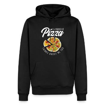 Pizza Liebehaber Cadeau - Sweat à capuche Premium bio Homme - noir - Devant - Nico (187cm)
