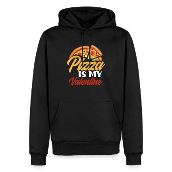 Pizza Saint-Valentin - Sweat à capuche Premium bio Homme - noir - Devant - Nico (187cm)