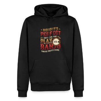 Parfait joueur de banjo, j’adore jouer du banjo - Sweat à capuche Premium bio Homme - noir - Devant - Nico (187cm)