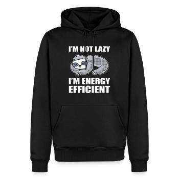 I'm Not Lazy I'm Energy Efficient Faulpelz - Männer Premium Bio Hoodie - Schwarz - Vorne - Nico (187cm)