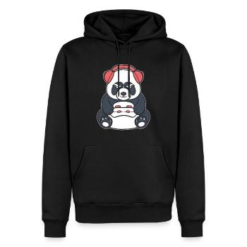Gaming Panda Gamer - Männer Premium Bio Hoodie - Schwarz - Vorne - Nico (187cm)