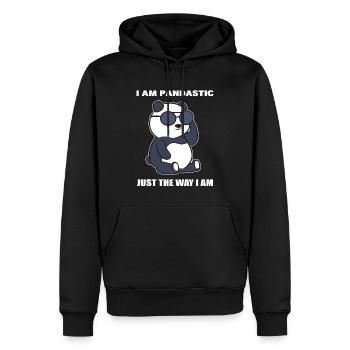 Panda -Wortspiele Panda -Hausmeister - Männer Premium Bio Hoodie - Schwarz - Vorne - Nico (187cm)