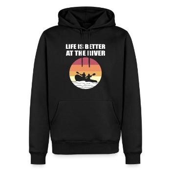 Life Is Better At The River Camping Abenteuer - Männer Premium Bio Hoodie - Schwarz - Vorne - Nico (187cm)