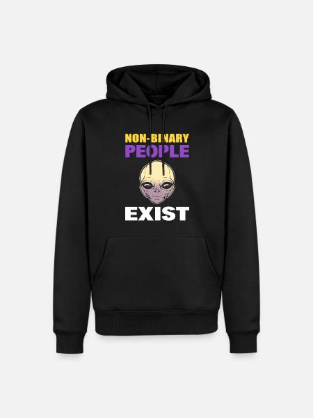 LGBTQ Nicht-binärer Stolz Fröhlich - Männer Premium Bio Hoodie - Schwarz