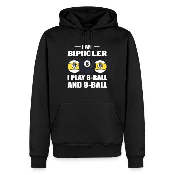 Lustiger Pool -Billard Billardspieler - Männer Premium Bio Hoodie - Schwarz - Vorne - Nico (187cm)