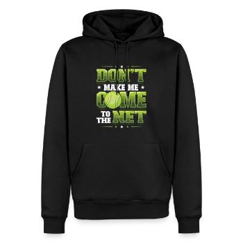 Tennis - Ne me forcez pas à aller au filet - Sweat à capuche Premium bio Homme - noir - Devant - Nico (187cm)