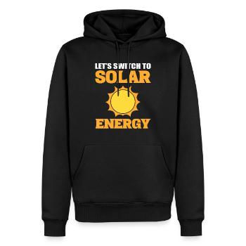 Solarenergie Energie Solarenergie -Inventar - Männer Premium Bio Hoodie - Schwarz - Vorne - Nico (187cm)