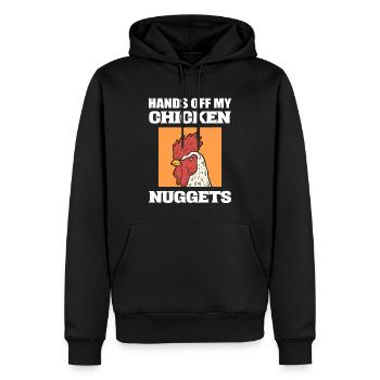 Lustiger Hahn Geflügelbauer - Männer Premium Bio Hoodie - Schwarz - Vorne - Nico (187cm)