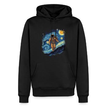 Astronautes Space Starry Night Van Gogh Painting - Sweat à capuche Premium bio Homme - noir - Devant - Nico (187cm)