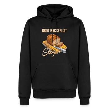 Brot Backen ist Sexy - Männer Premium Bio Hoodie - Schwarz - Vorne - Nico (187cm)
