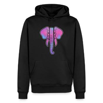 Bunter Elefant Elefantenhüter - Männer Premium Bio Hoodie - Schwarz - Vorne - Nico (187cm)