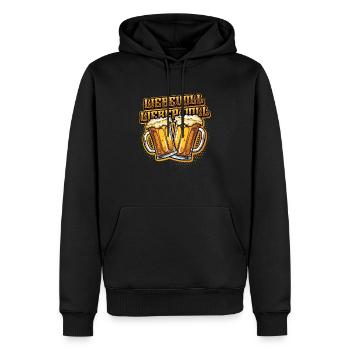 Nicht Liebevoll, Sondern Lieber Voll, Alkohol - Männer Premium Bio Hoodie - Schwarz - Vorne - Nico (187cm)