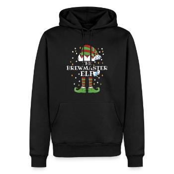 The Brewmaster Elf Coffee - Men’s Premium Organic Hoodie - black - Front - Nico (187cm)