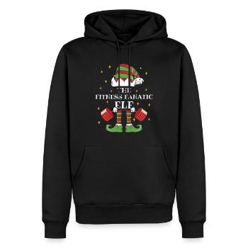 Le fitness fanatique d’elfe fitness - Sweat à capuche Premium bio Homme - noir - Devant - Nico (187cm)