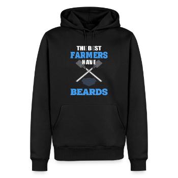 Bärtiger Bauer Landwirte - Männer Premium Bio Hoodie - Schwarz - Vorne - Nico (187cm)