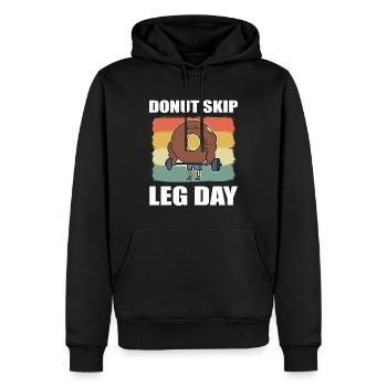 Donut Skip Leg Day Gebäckmacher - Männer Premium Bio Hoodie - Schwarz - Vorne - Nico (187cm)