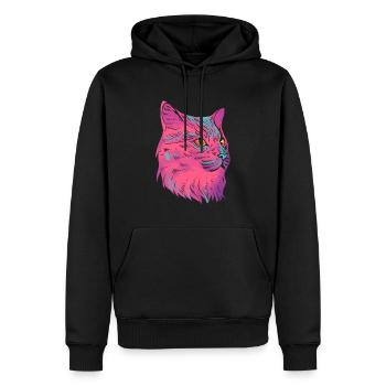 Farbenfrohe Katze Katzenfotograf - Männer Premium Bio Hoodie - Schwarz - Vorne - Nico (187cm)