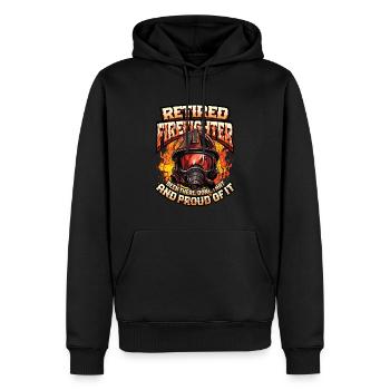 Pompier à la retraite - Sweat à capuche Premium bio Homme - noir - Devant - Nico (187cm)