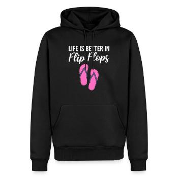 Life Is Better In Flip Flops Flip Flops Verkäufer - Männer Premium Bio Hoodie - Schwarz - Vorne - Nico (187cm)