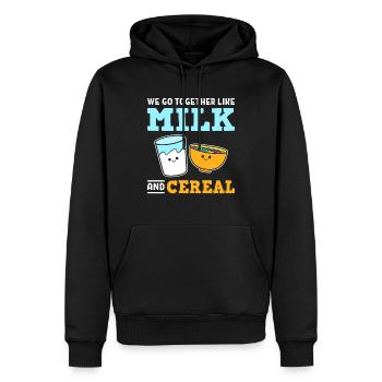 We Go Together Like Milk And Cereal Müsli Fan - Männer Premium Bio Hoodie - Schwarz - Vorne - Nico (187cm)