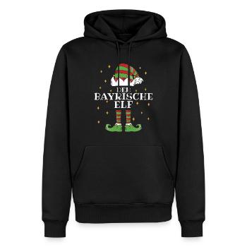 Der Bayrische Elf - Familien Weihnachtsoutfit - Männer Premium Bio Hoodie - Schwarz - Vorne - Nico (187cm)