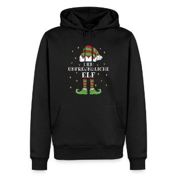 Der unfreundliche Elf - Familien Weihnachtsoutfit - Männer Premium Bio Hoodie - Schwarz - Vorne - Nico (187cm)