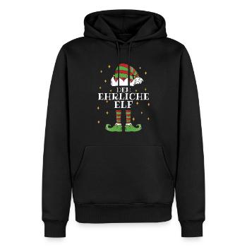 Der Ehrliche Elf - Familien Weihnachtsoutfit - Männer Premium Bio Hoodie - Schwarz - Vorne - Nico (187cm)