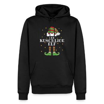 Die Kuschlige Elf - Familien Weihnachtsoutfit - Männer Premium Bio Hoodie - Schwarz - Vorne - Nico (187cm)