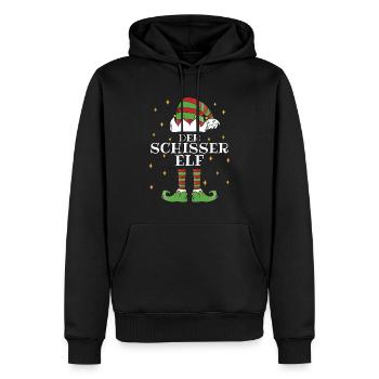 Der Schisser Elf - Familien Weihnachtsoutfit - Männer Premium Bio Hoodie - Schwarz - Vorne - Nico (187cm)