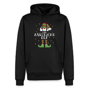 Die Zärtliche Elf - Familien Weihnachtsoutfit - Männer Premium Bio Hoodie - Schwarz - Vorne - Nico (187cm)