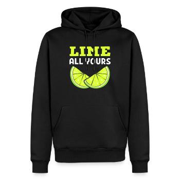Lime All Yours Obstzüchter - Männer Premium Bio Hoodie - Schwarz - Vorne - Nico (187cm)
