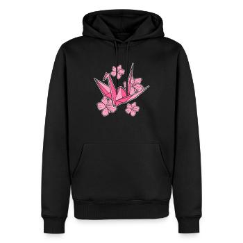 Sakura Origami Handwerker - Männer Premium Bio Hoodie - Schwarz - Vorne - Nico (187cm)
