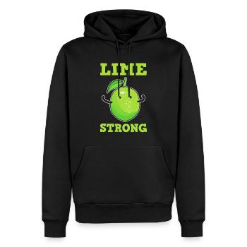 Lime Strong Landwirte - Männer Premium Bio Hoodie - Schwarz - Vorne - Nico (187cm)