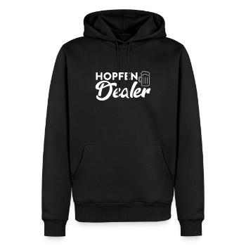 Hopfen Dealer - Für Craft Beer Brauer - Männer Premium Bio Hoodie - Schwarz - Vorne - Nico (187cm)