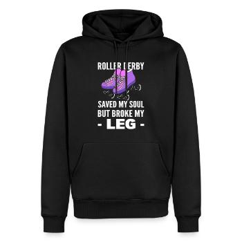 Roller Derby Skates Skater - Männer Premium Bio Hoodie - Schwarz - Vorne - Nico (187cm)